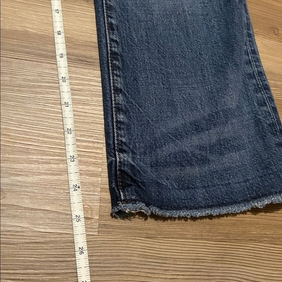 Banana republic premium denim cropped flare jeans women’s 27 Medium wash Raw ham - Picture 7 of 10